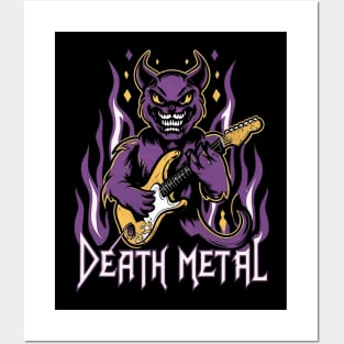 Death Metal Satanic Baphomet Cat Posters and Art